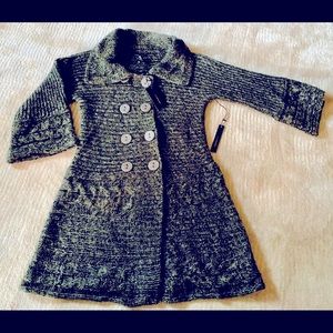 BCBG NWT Double Breasted Sweater Medium Meadow/Black Beautiful!